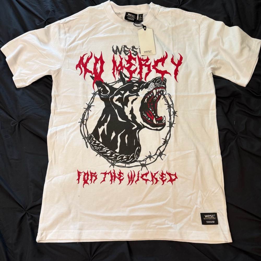 Wesc White Tee with Bold Graphic
